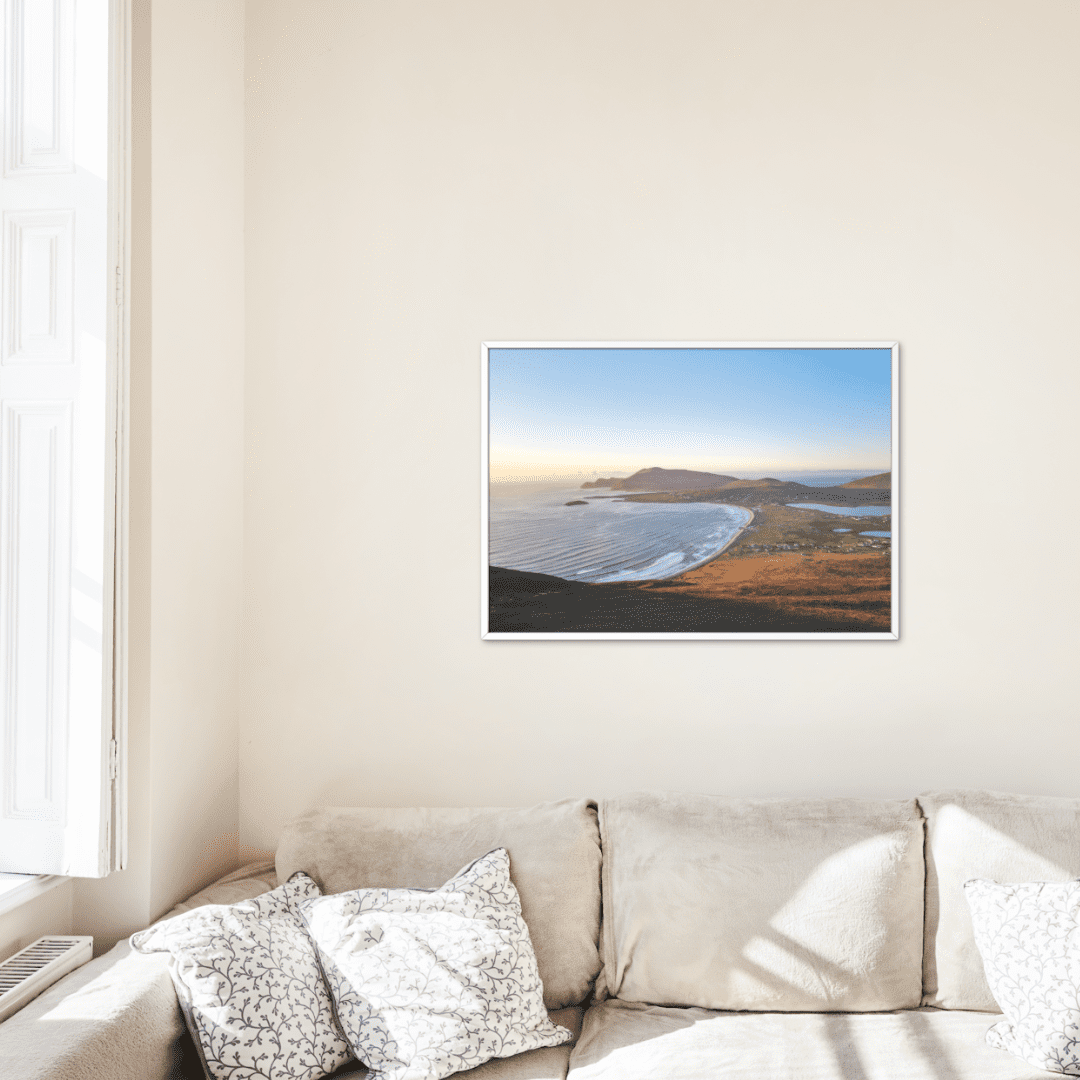 Irish landscape photograph on a wall